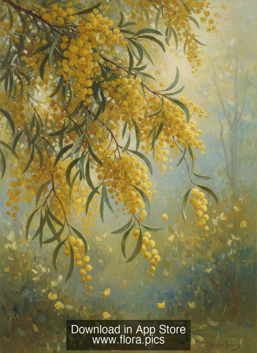 Golden Wattle - Acacia pycnantha flower puzzle art