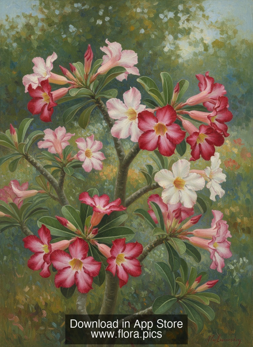 Impala Lily - Adenium multiflorum flower puzzle art