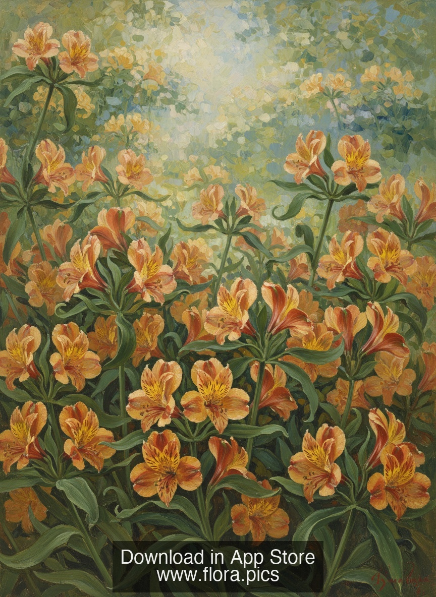 Peruvian Lily - Alstroemeria aurea flower puzzle art