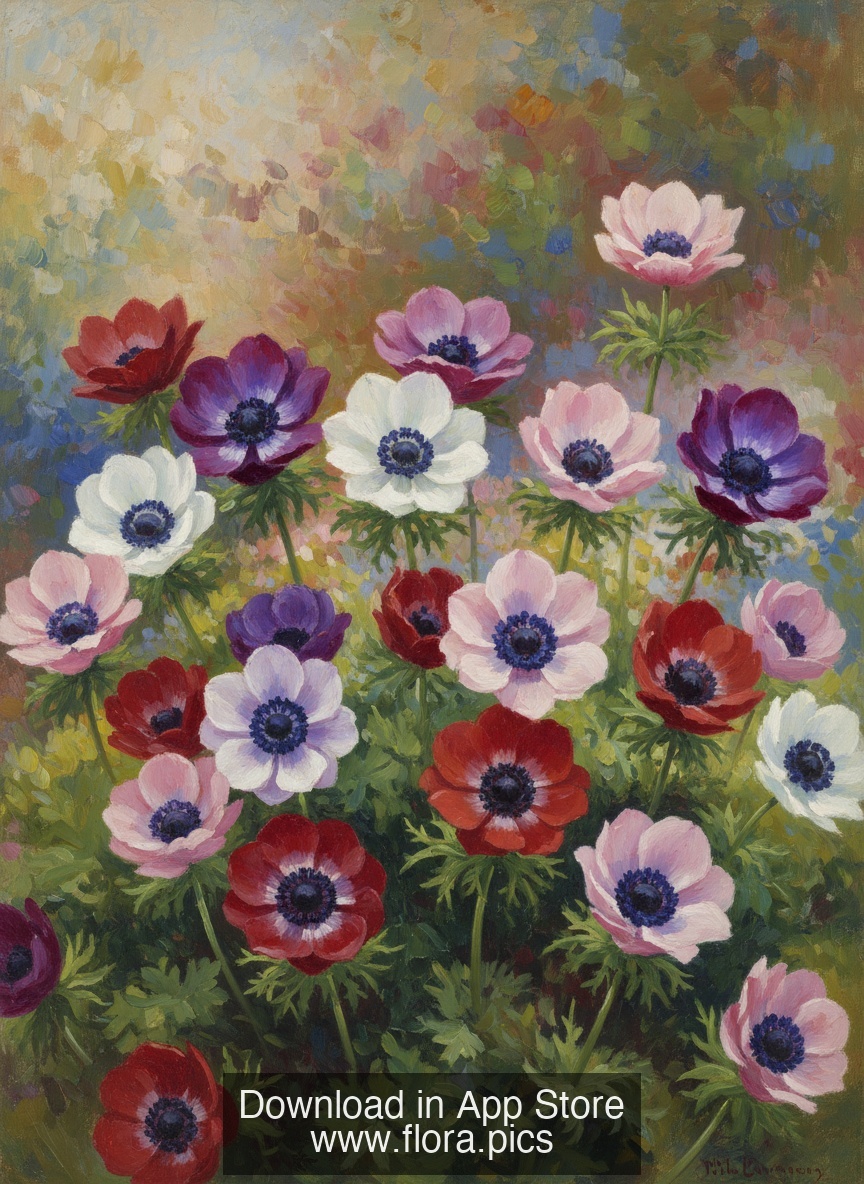 Poppy Anemone - Anemone coronaria flower puzzle art