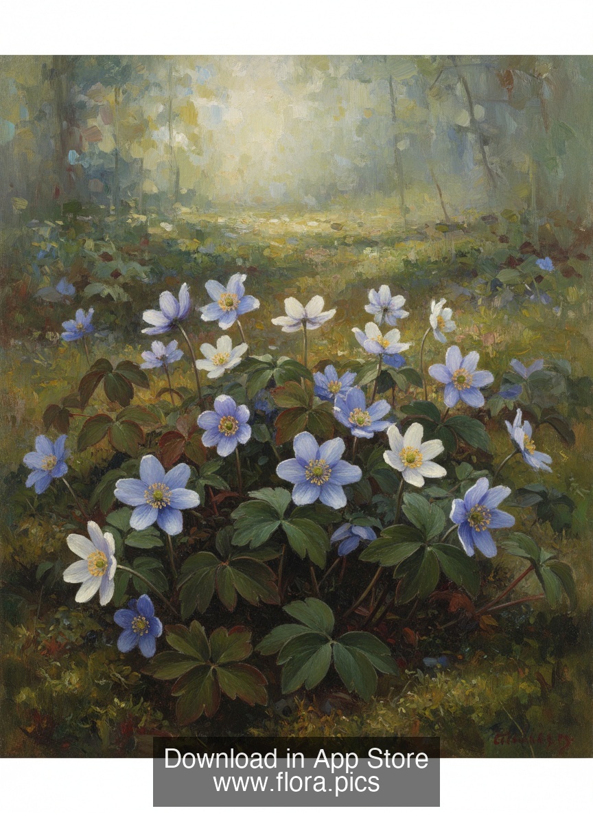 Common Hepatica - Anemone hepatica flower puzzle art