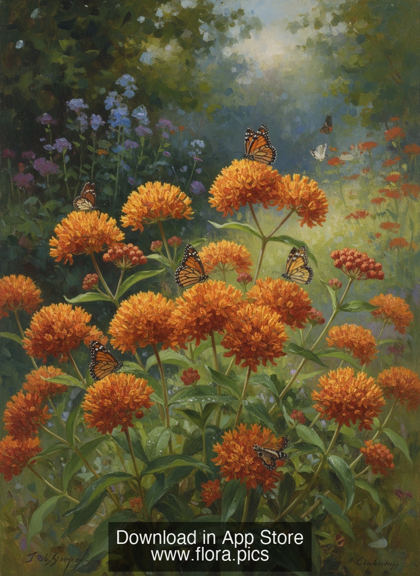 Butterfly Weed - Asclepias tuberosa flower puzzle art