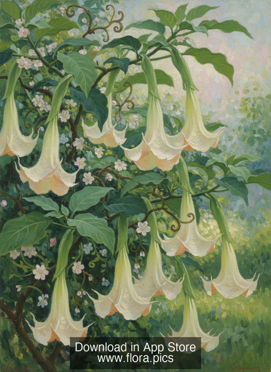 Angel's Trumpet - Brugmansia suaveolens flower puzzle art