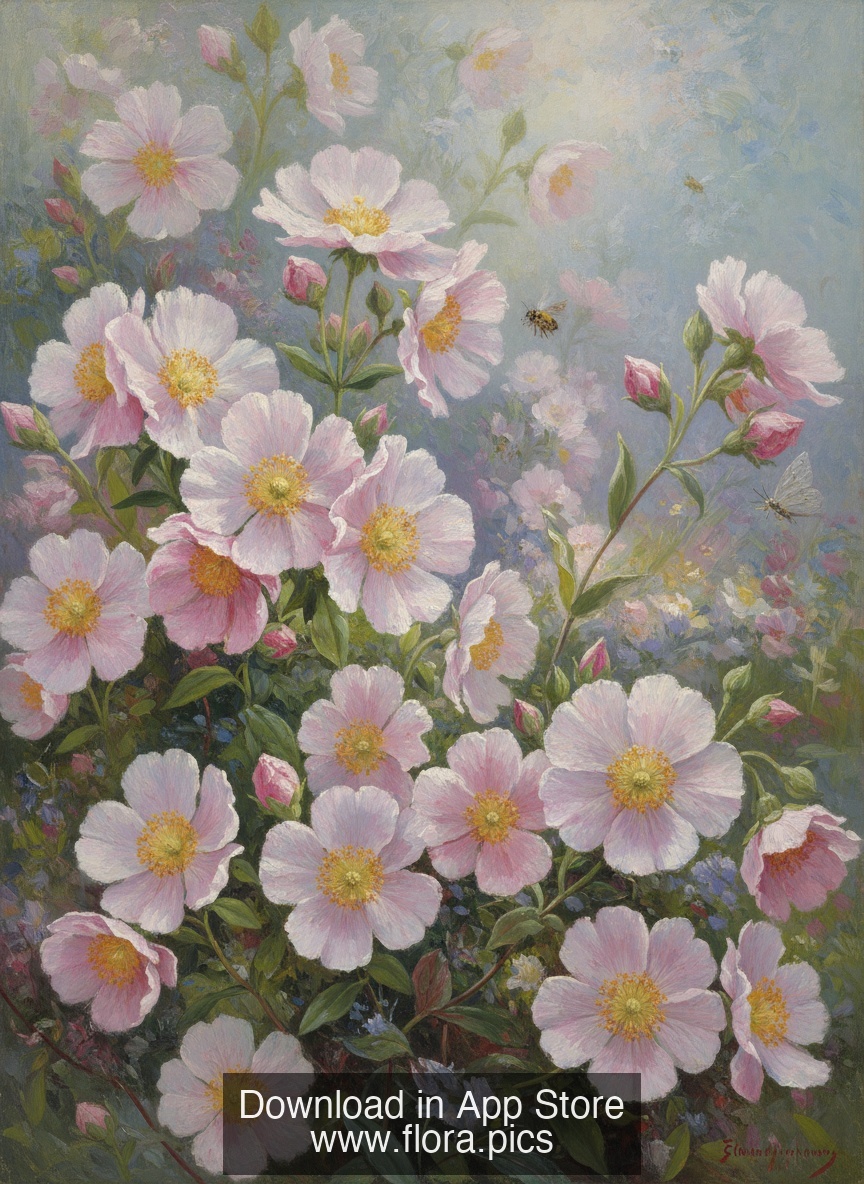 Grey-leaved Cistus - Cistus albidus flower puzzle art