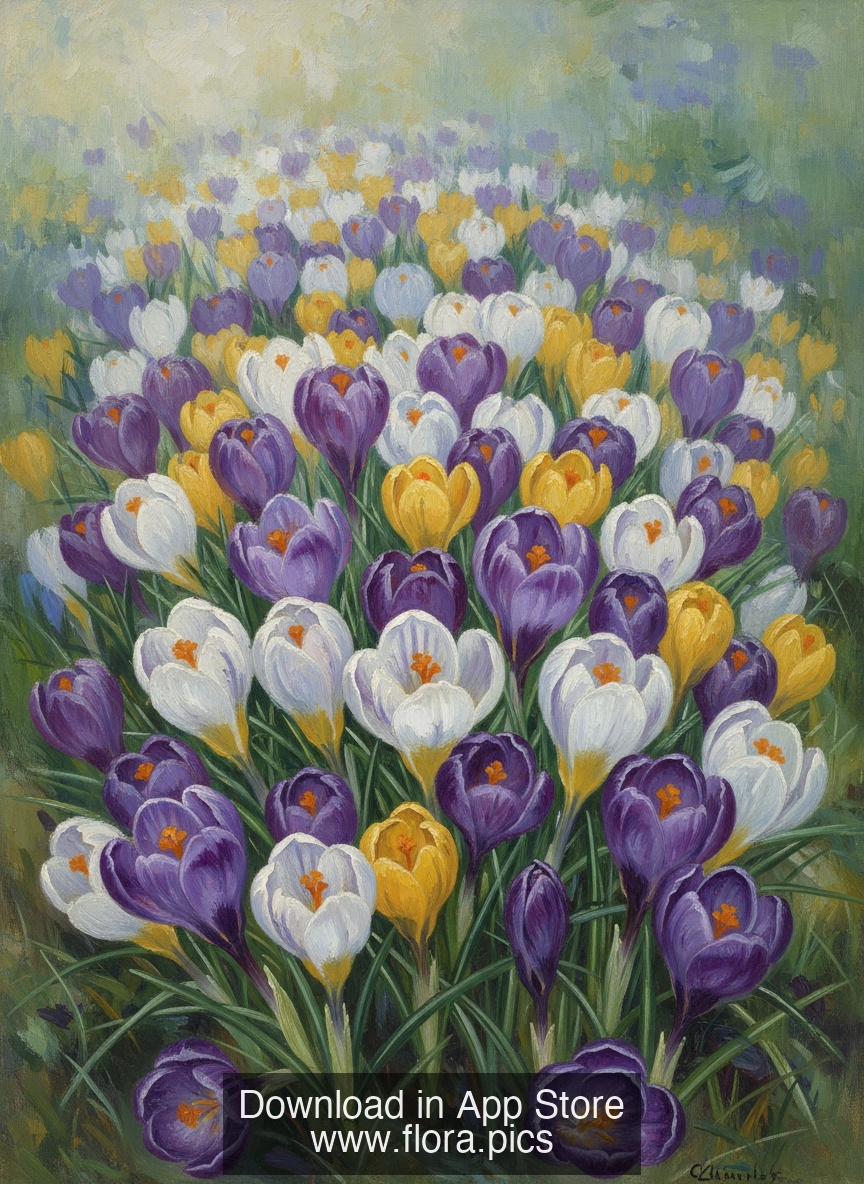 Spring Crocus - Crocus vernus flower puzzle art