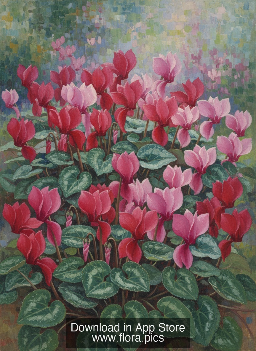 Persian Cyclamen - Cyclamen persicum flower puzzle art