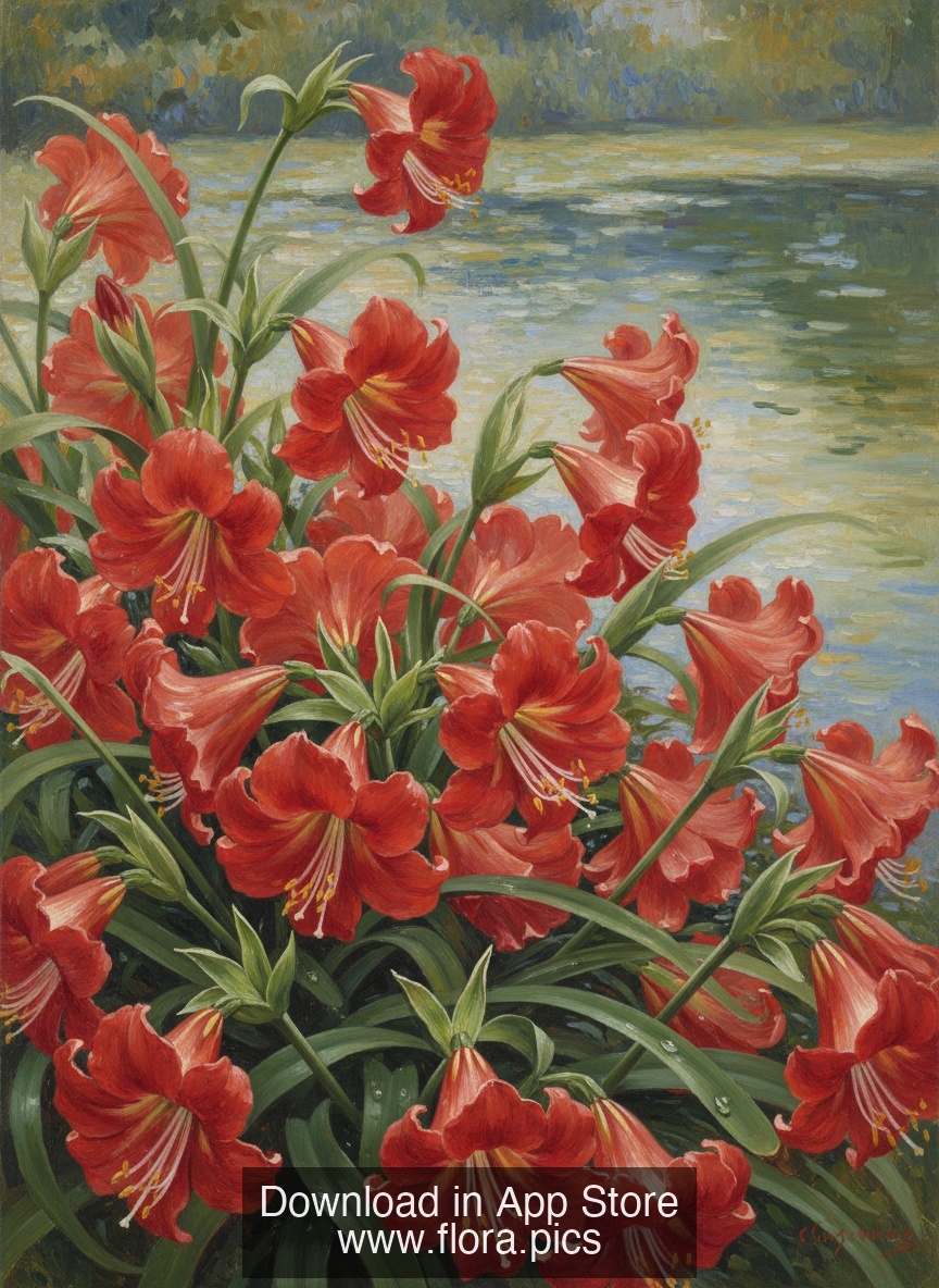 Fire Lily - Cyrtanthus elatus flower puzzle art