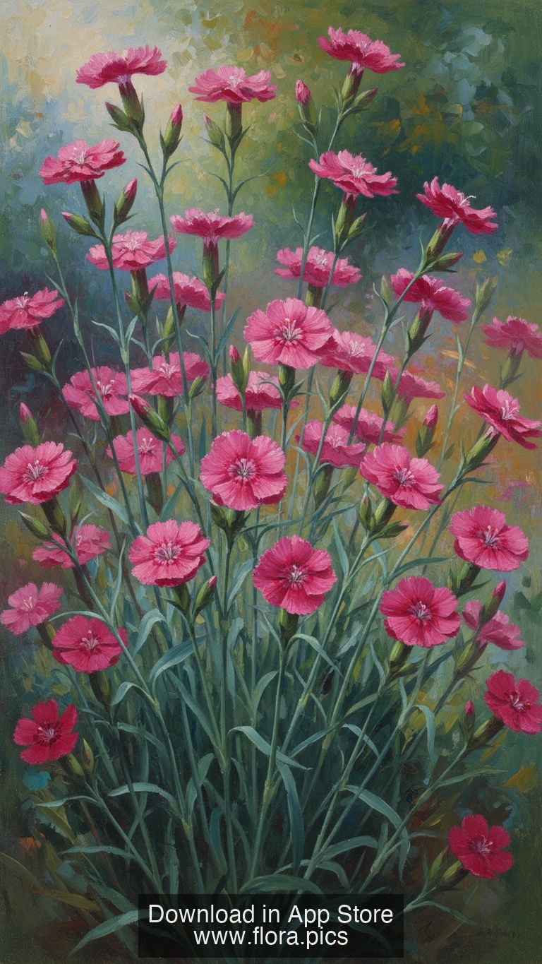 Carthusian Pink - Dianthus carthusianorum flower puzzle art