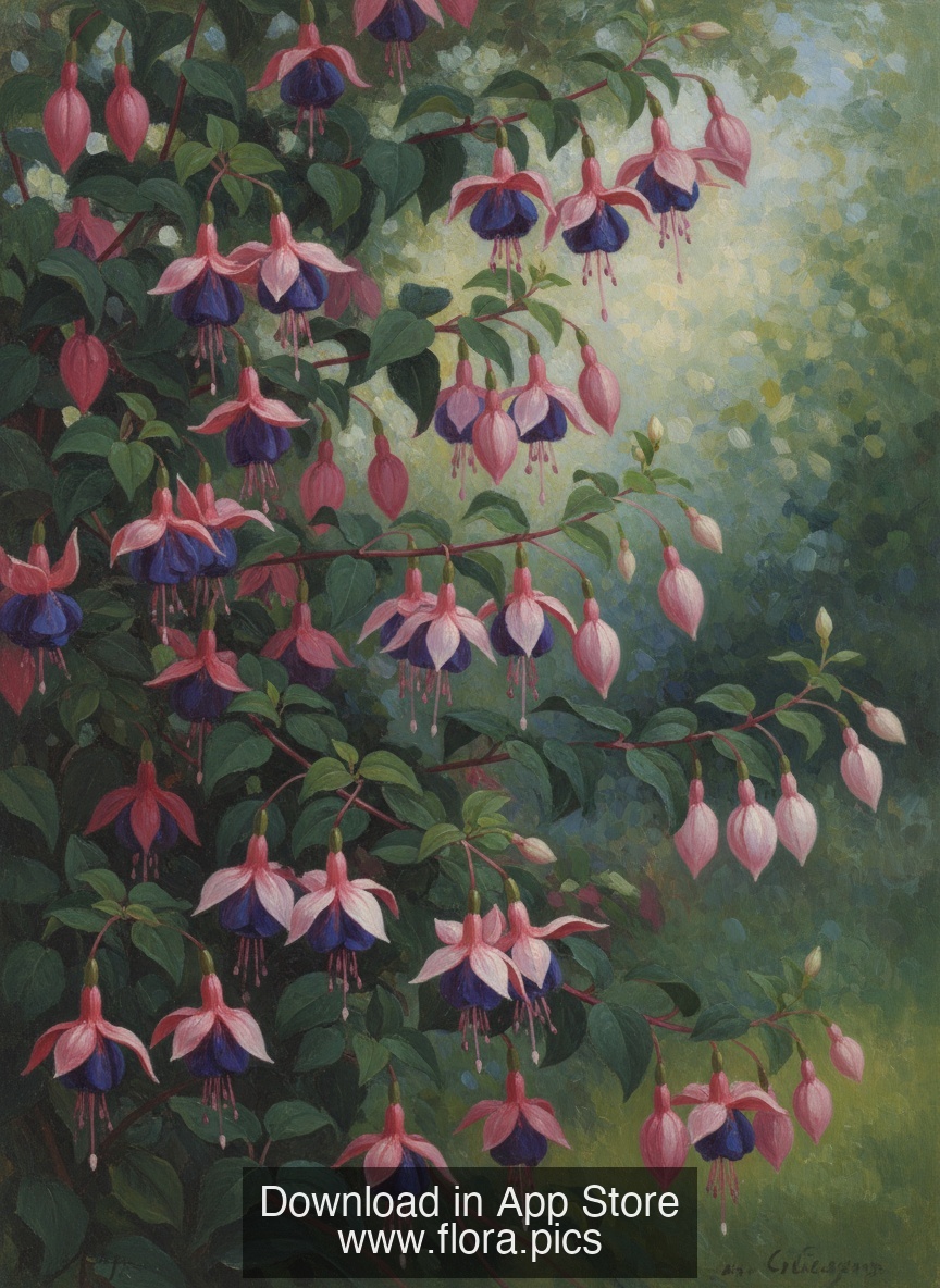 Hardy Fuchsia - Fuchsia magellanica flower puzzle art