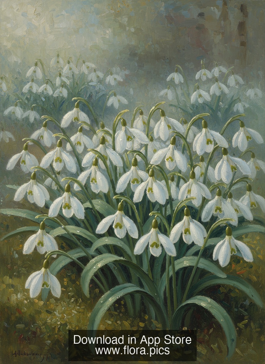 Snowdrop - Galanthus nivalis flower puzzle art