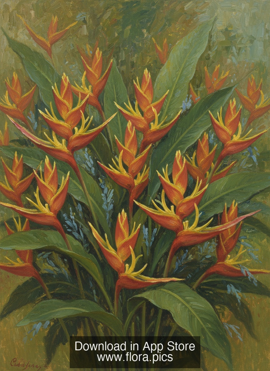 Parrot Flower - Heliconia psittacorum flower puzzle art