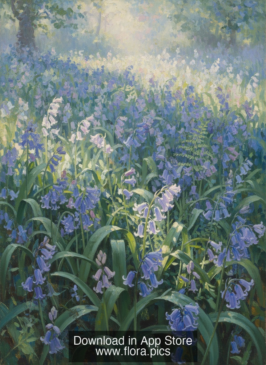 English Bluebell - Hyacinthoides non-scripta flower puzzle art