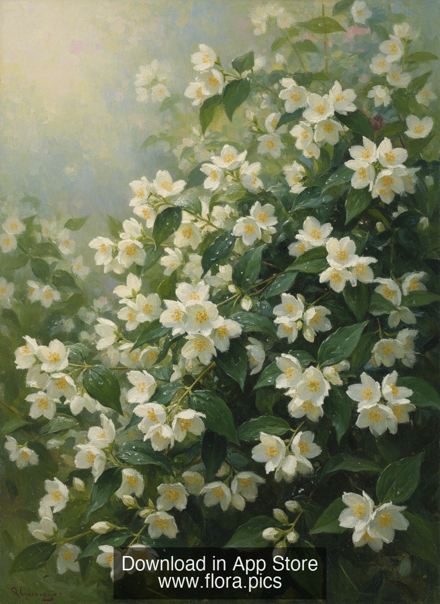 Common Jasmine - Jasminum officinale flower puzzle art