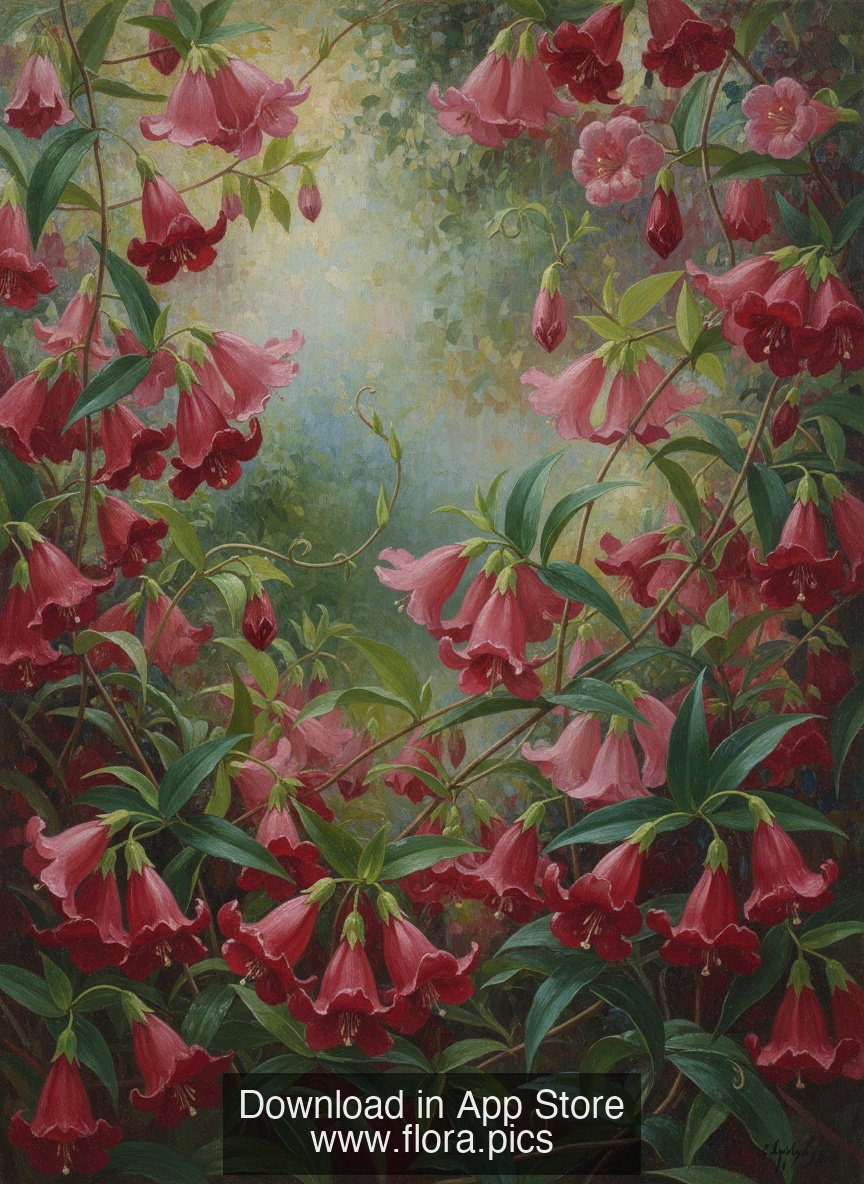 Chilean Bellflower - Lapageria rosea flower puzzle art