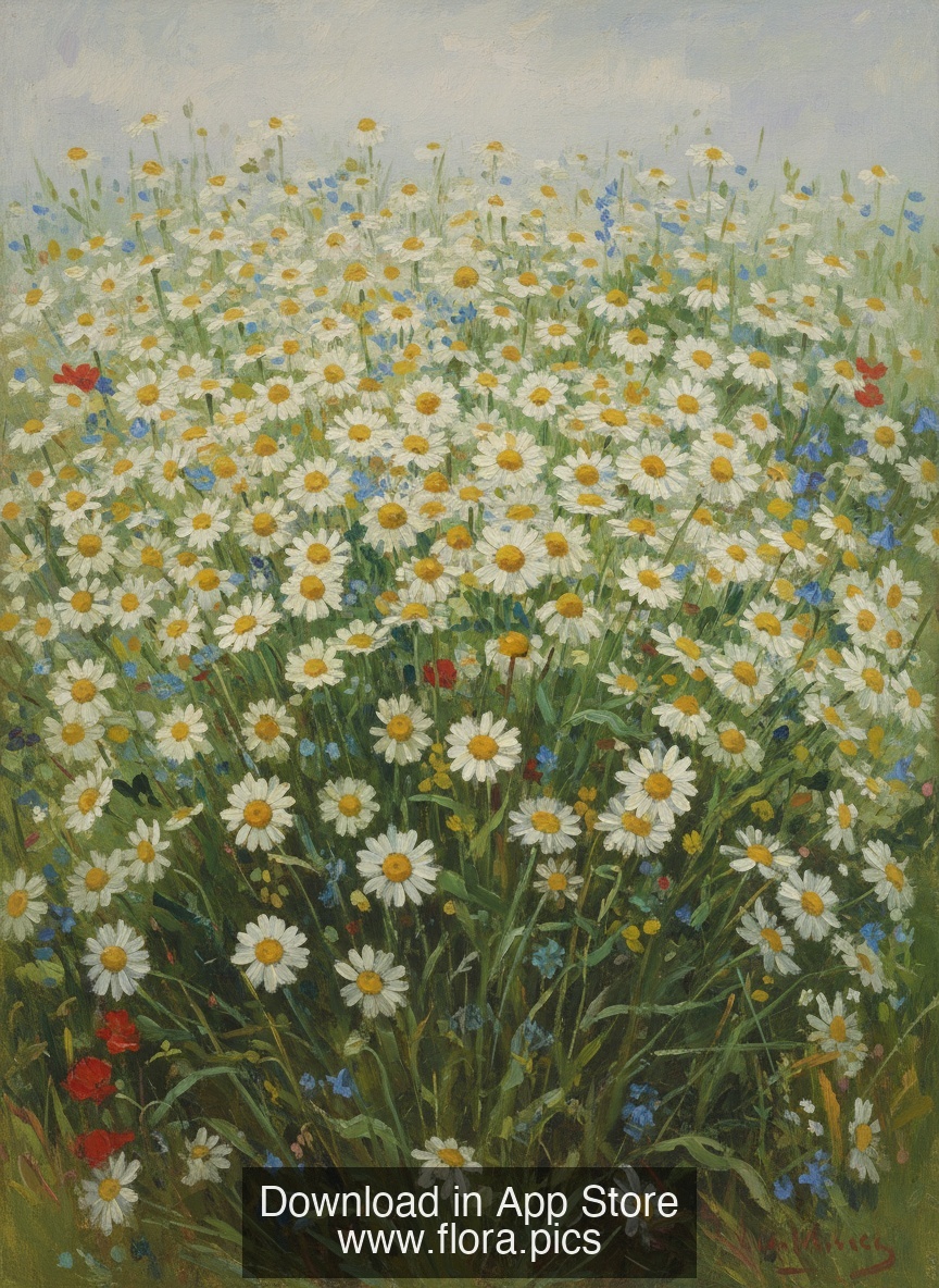 Oxeye Daisy - Leucanthemum vulgare flower puzzle art