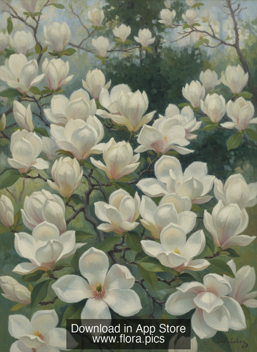 Yulan Magnolia - Magnolia denudata flower puzzle art