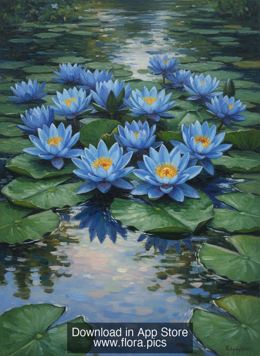 Egyptian Blue Lotus - Nymphaea caerulea flower puzzle art