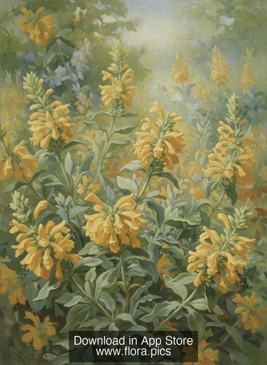 Jerusalem Sage - Phlomis fruticosa flower puzzle art