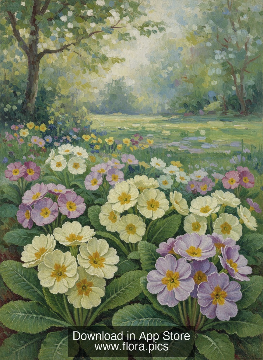Common Primrose - Primula vulgaris flower puzzle art