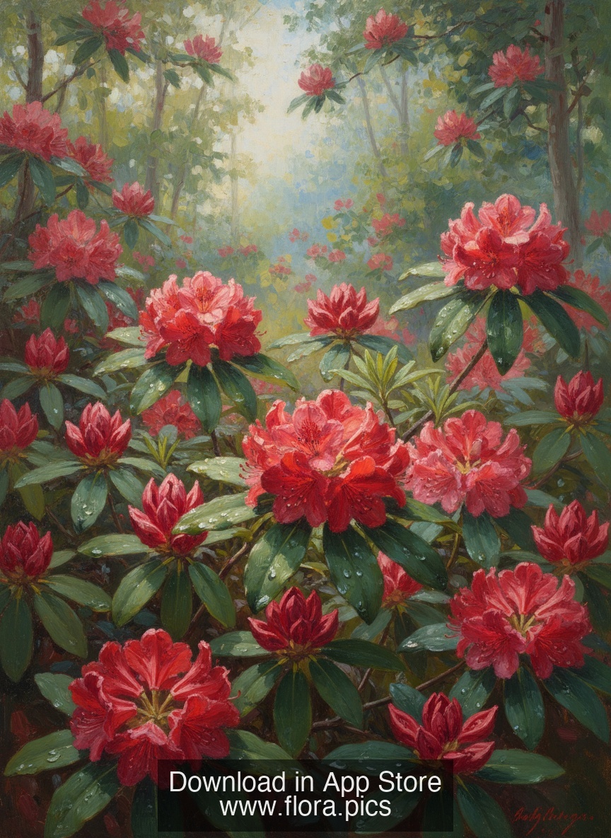 Tree Rhododendron - Rhododendron arboreum flower puzzle art