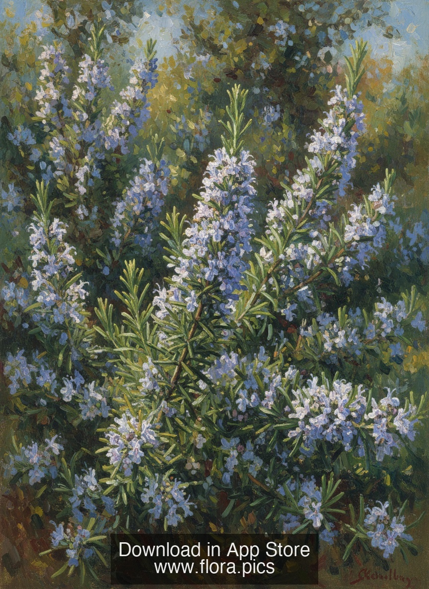Rosemary - Rosmarinus officinalis flower puzzle art