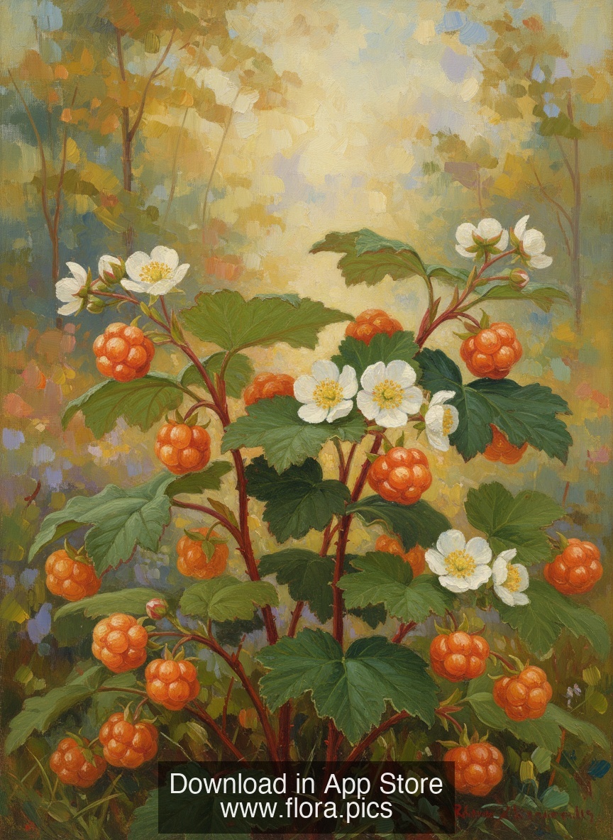 Cloudberry - Rubus chamaemorus flower puzzle art