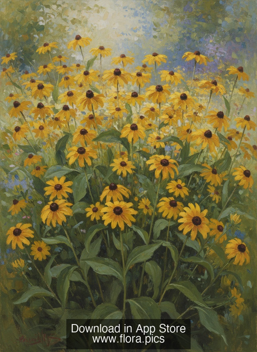 Black-eyed Susan - Rudbeckia hirta flower puzzle art