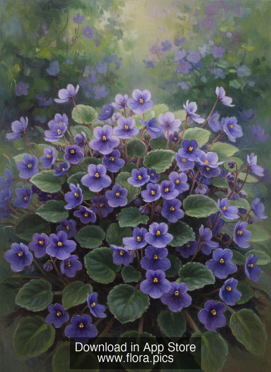 African Violet - Saintpaulia ionantha flower puzzle art