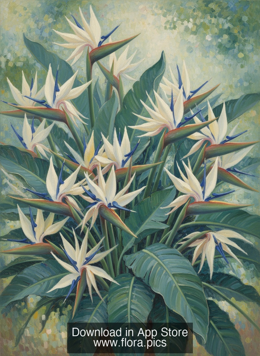 Giant Bird of Paradise - Strelitzia nicolai flower puzzle art