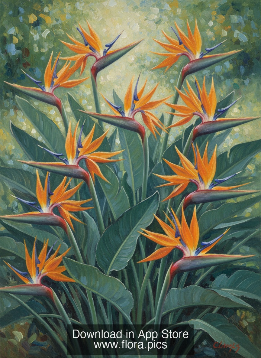 Bird of Paradise - Strelitzia reginae flower puzzle art