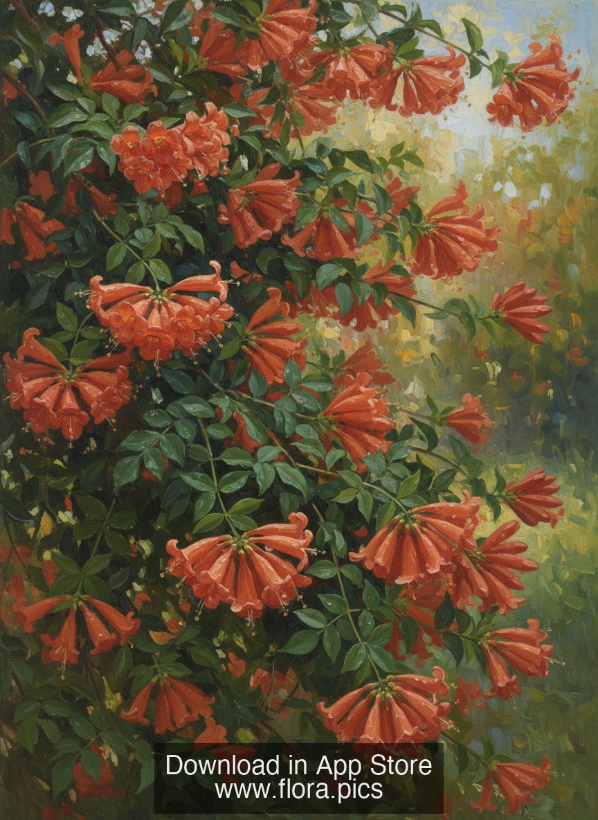 Cape Honeysuckle - Tecomaria capensis flower puzzle art