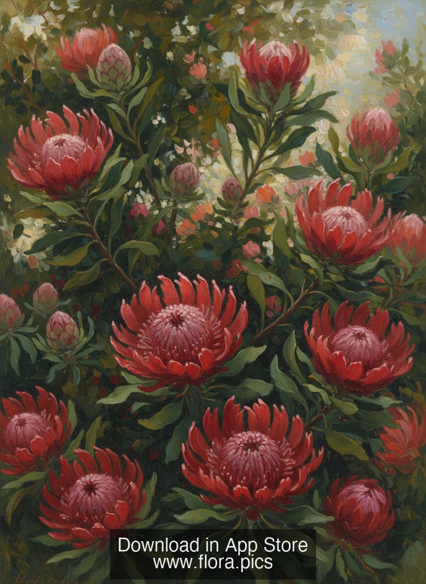 Waratah - Telopea speciosissima flower puzzle art