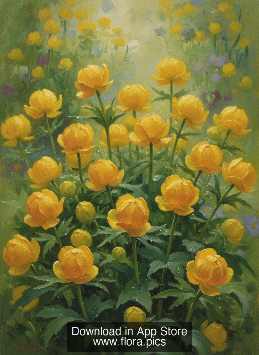 Globeflower - Trollius europaeus flower puzzle art