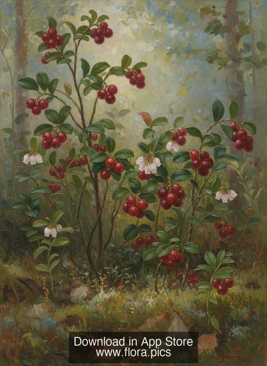Lingonberry - Vaccinium vitis-idaea flower puzzle art