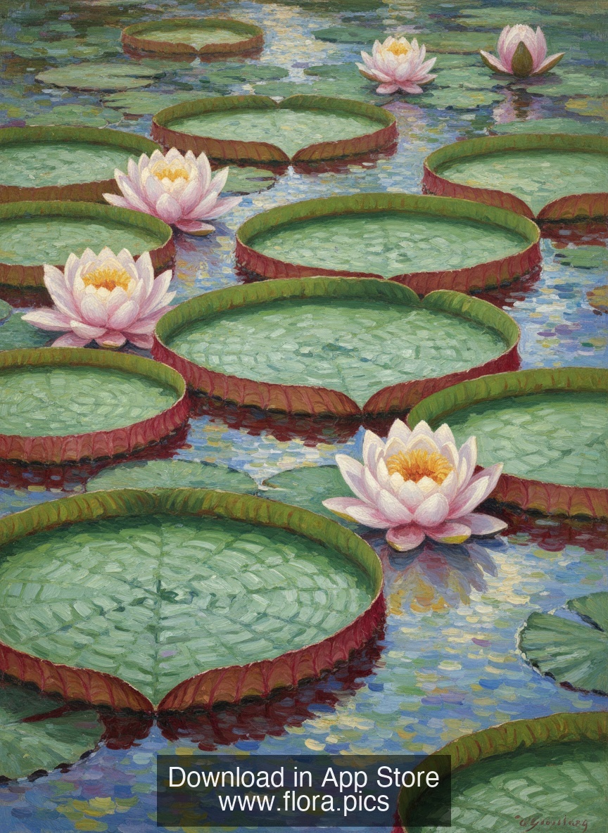 Amazon Water Lily - Victoria amazonica flower puzzle art
