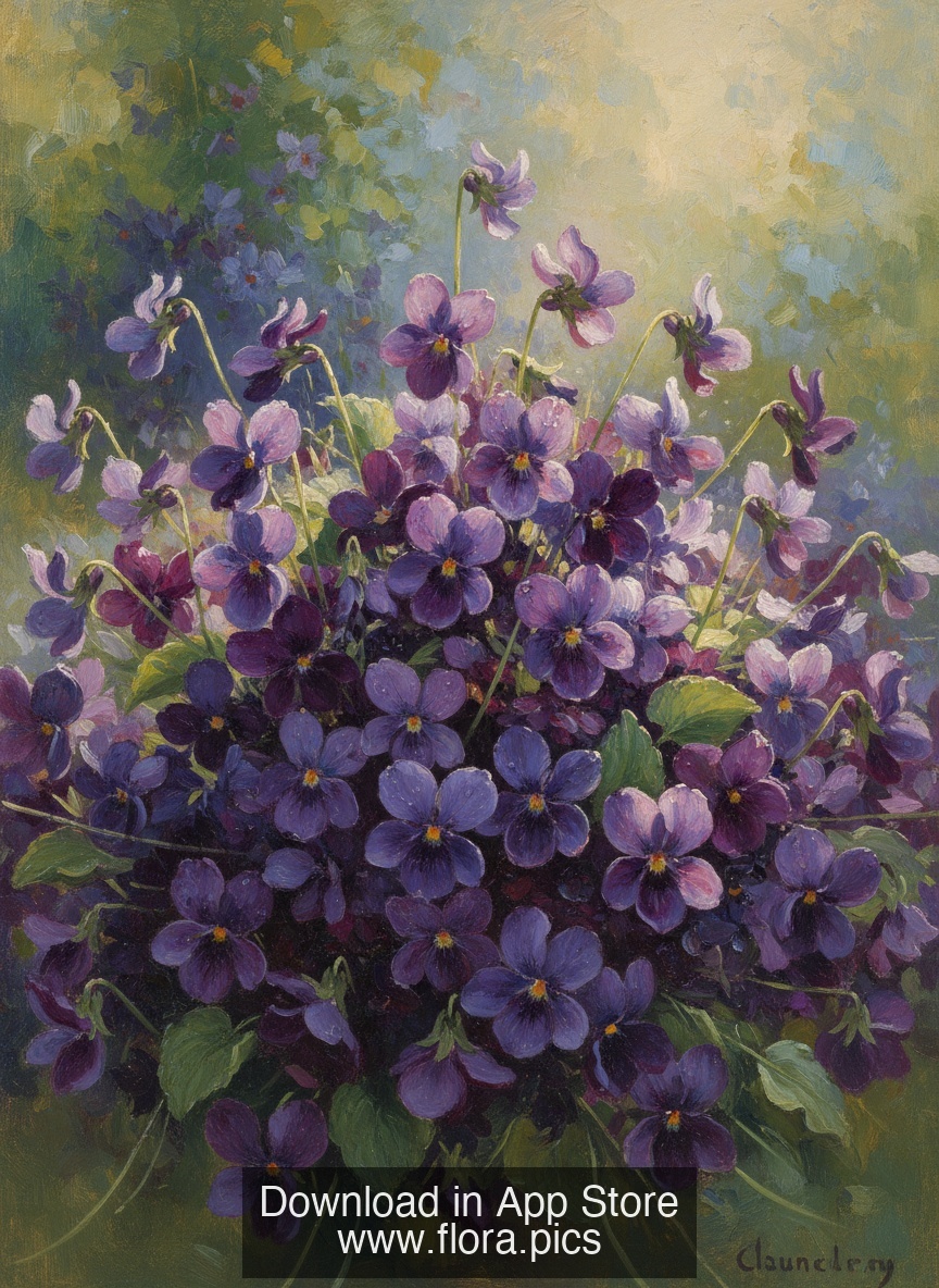 Sweet Violet - Viola odorata flower puzzle art
