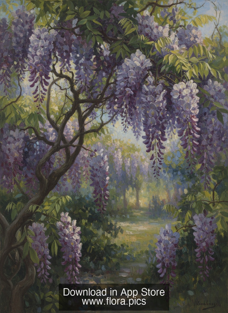 Chinese Wisteria - Wisteria sinensis flower puzzle art
