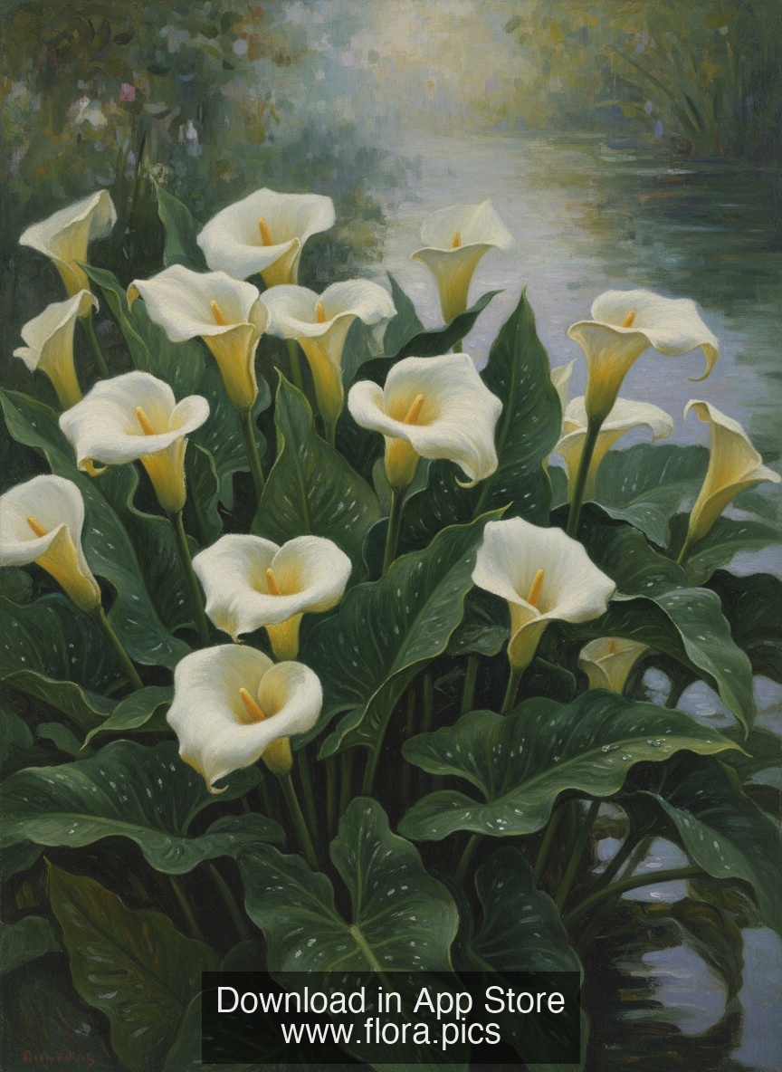 Calla Lily - Zantedeschia aethiopica flower puzzle art