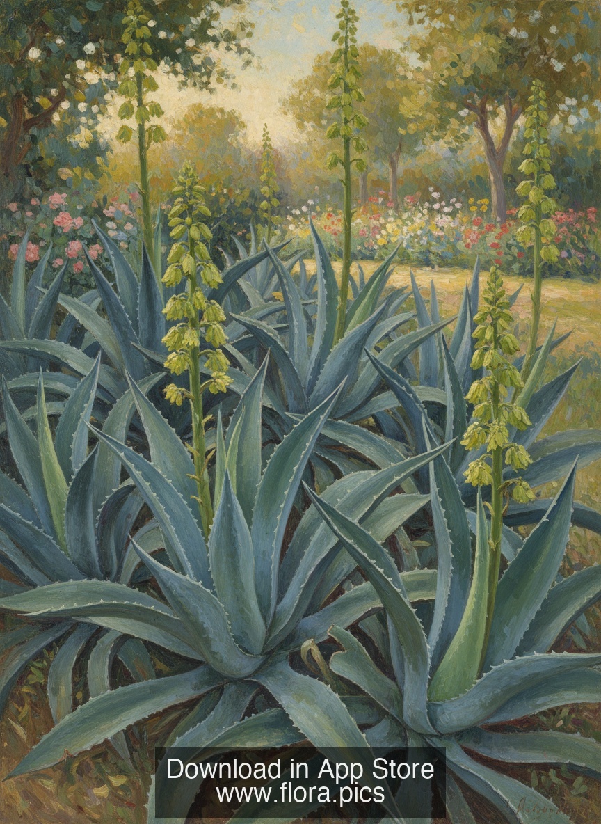 Century Plant - Agave americana flower puzzle art