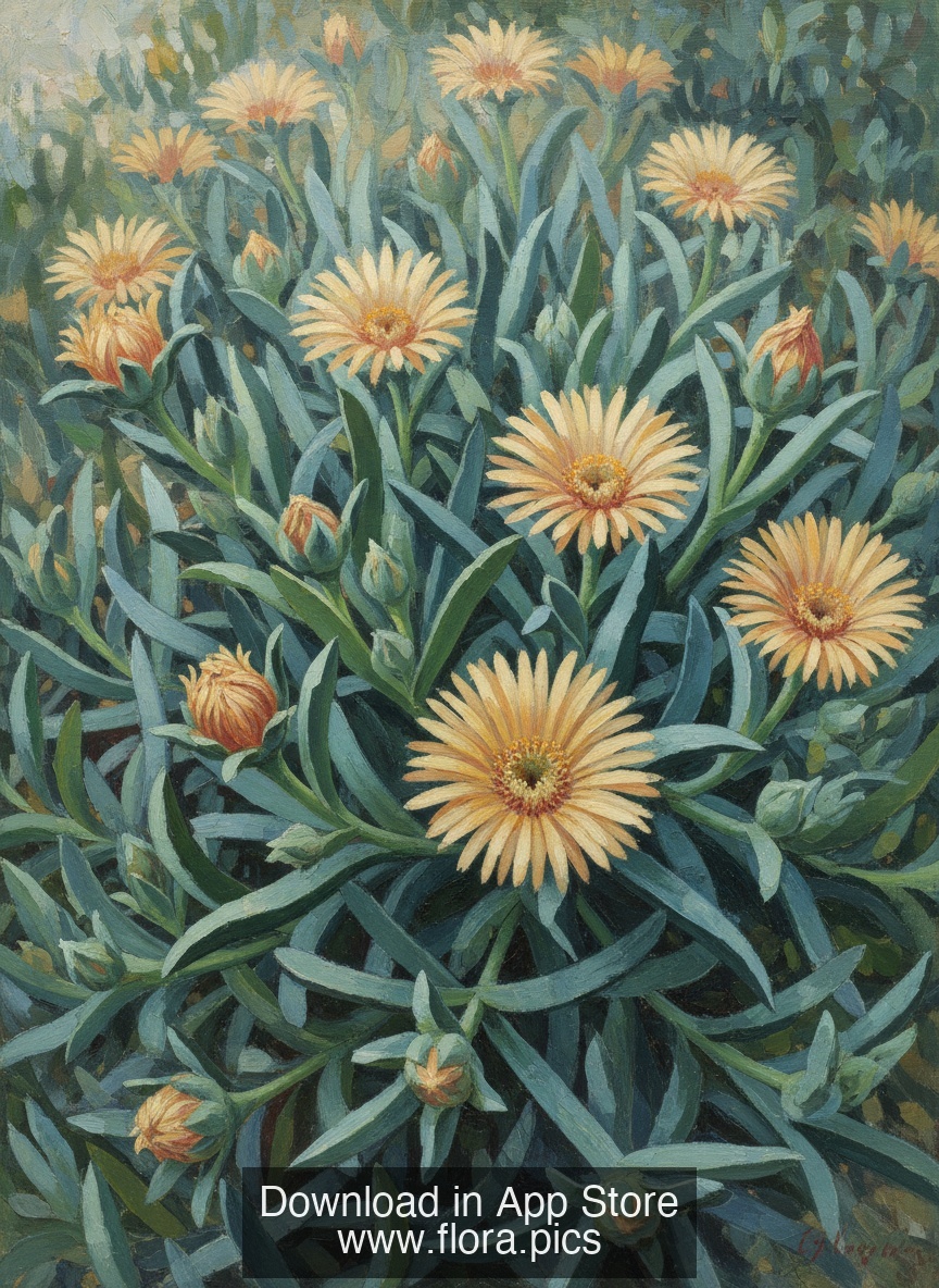 Pigface - Carpobrotus glaucescens flower puzzle art