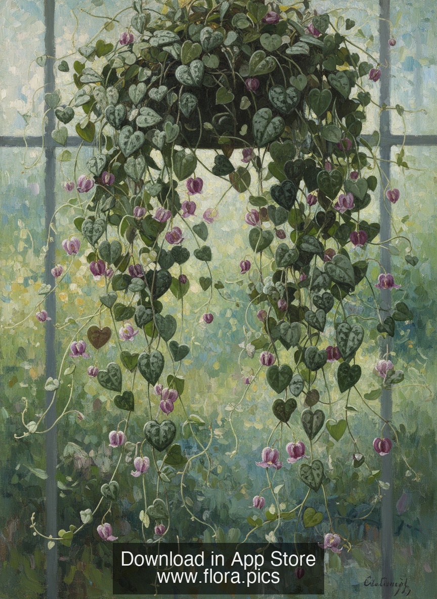 String of Hearts - Ceropegia woodii flower puzzle art