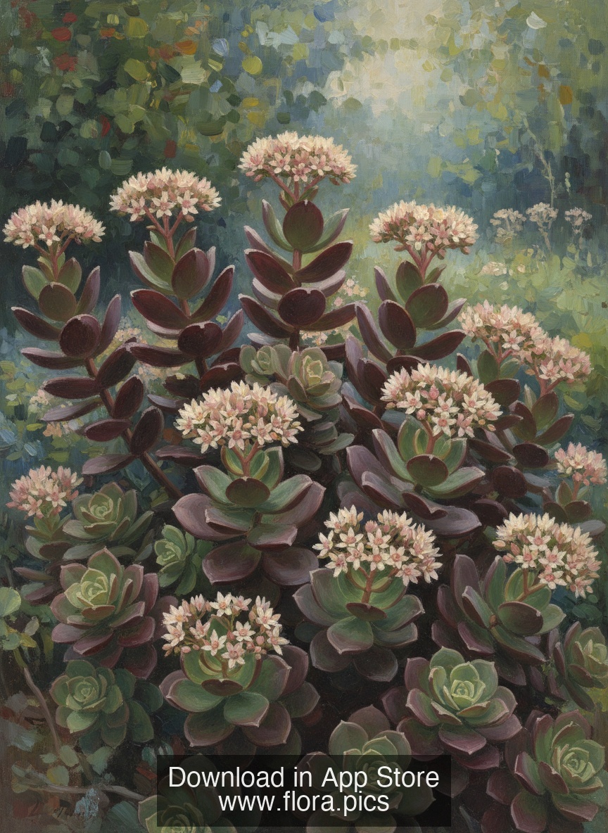 Dense Stonecrop - Crassula colorata flower puzzle art