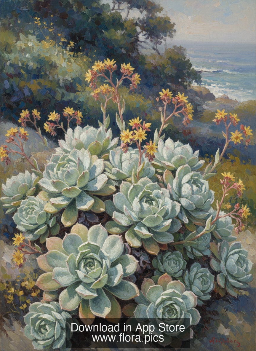 Bluff Lettuce - Dudleya farinosa flower puzzle art