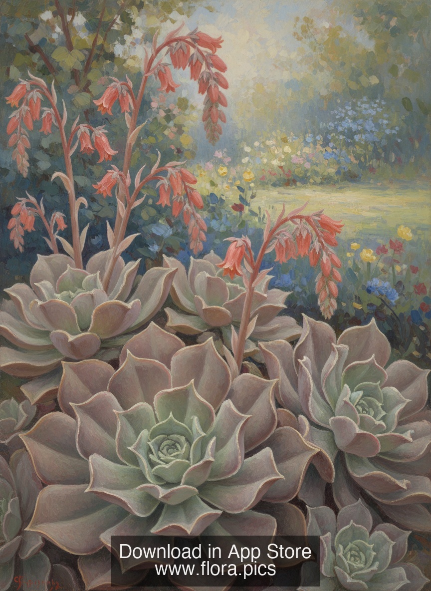 Giant Echeveria - Echeveria gibbiflora flower puzzle art