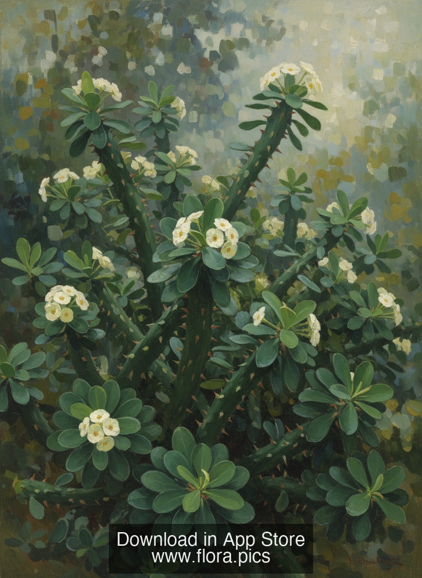 African Milk Tree - Euphorbia trigona flower puzzle art