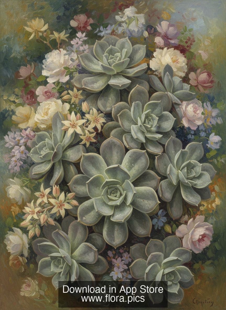 Ghost Plant - Graptopetalum paraguayense flower puzzle art
