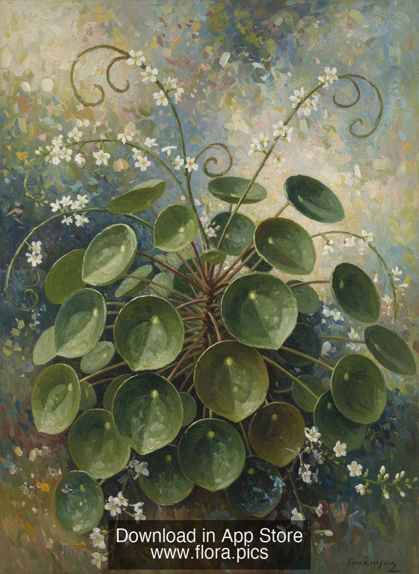 Chinese Money Plant - Pilea peperomioides flower puzzle art