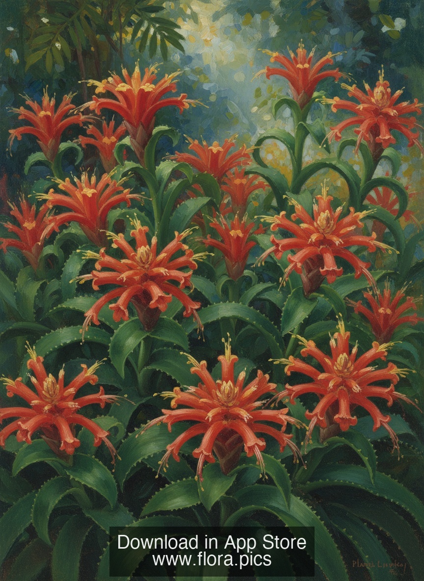 Flaming Pitcairnia - Pitcairnia flammea flower puzzle art
