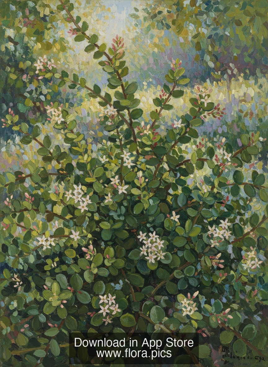 Elephant Bush - Portulacaria afra flower puzzle art