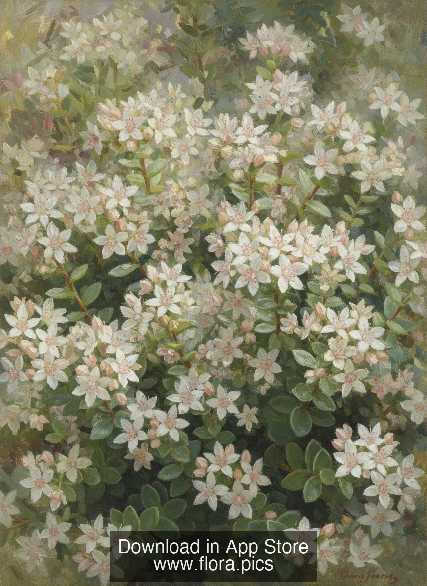 English Stonecrop - Sedum anglicum flower puzzle art